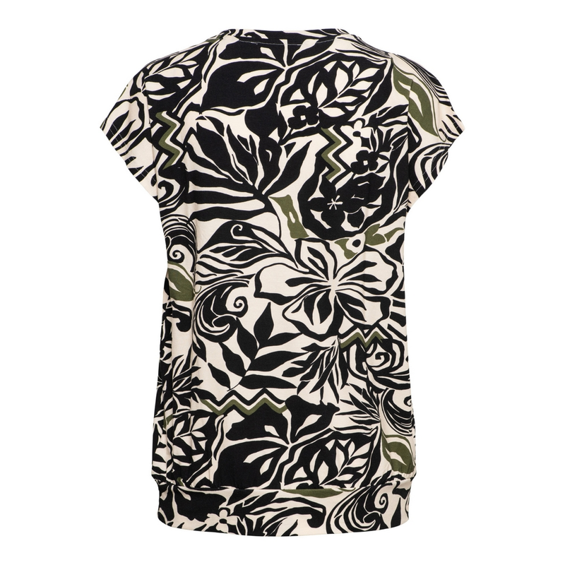 Dames Top LUCIA LEAF &CO Woman ZWART DESSIN