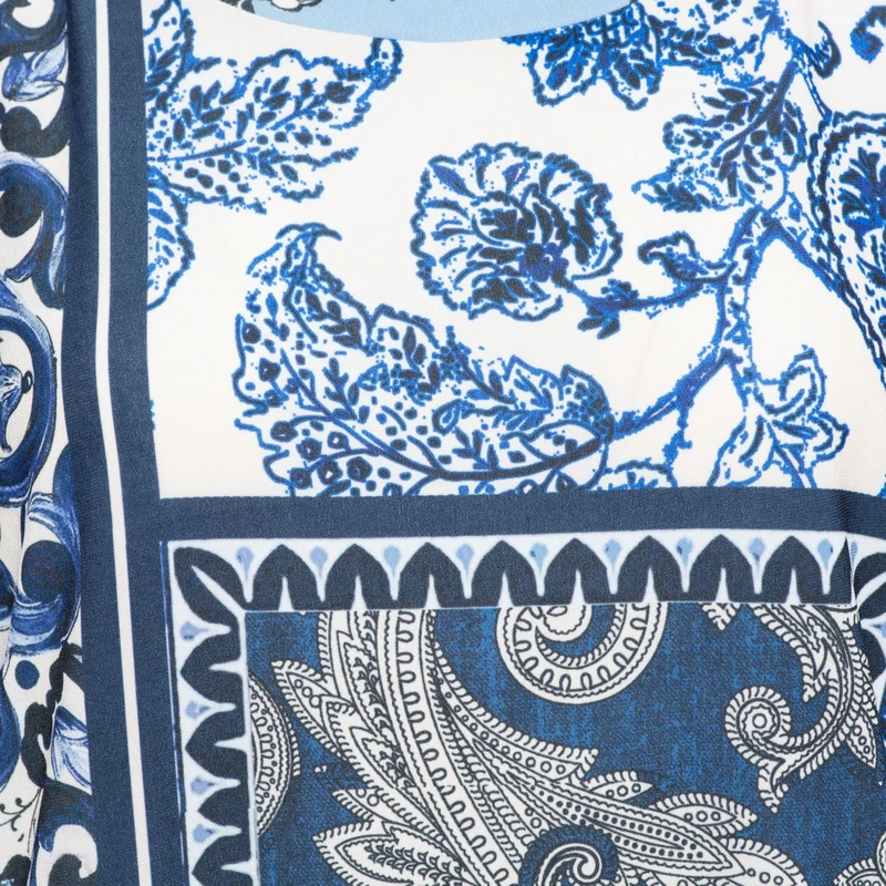 Dames Top LUCILLE PAISLEY PATCHW &CO Woman BLAUW DESSIN