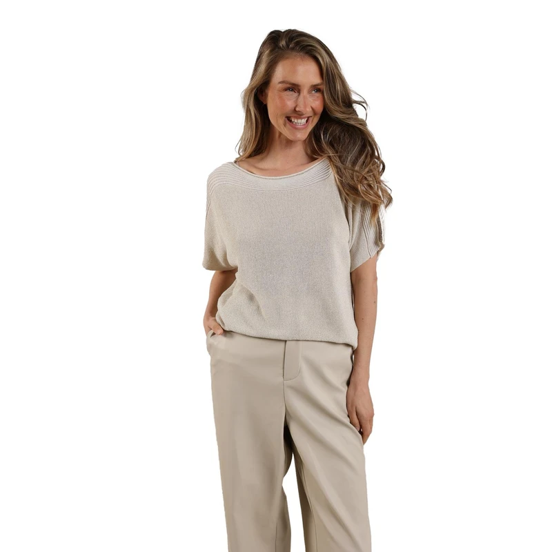 Dames Top MERLA TOP LUREX Nukus ZAND
