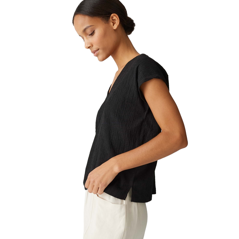 Dames Top Sirukus structure Opus ZWART