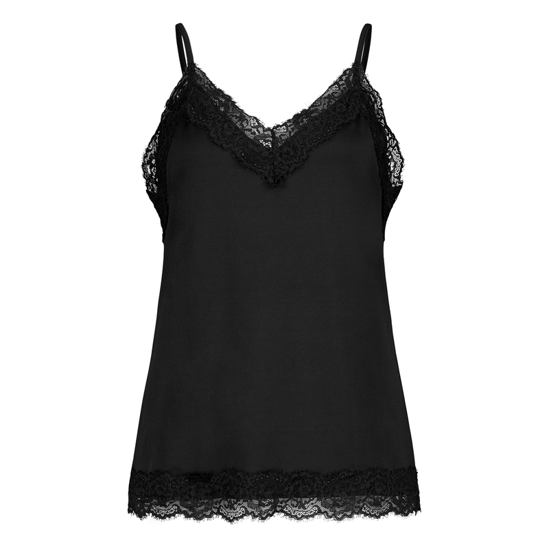 Dames Top STRS-11 Singlet kant Ivy & You ZWART