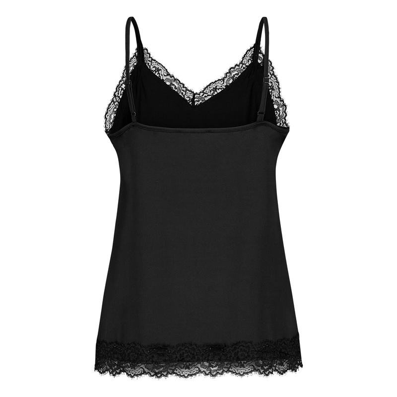 Dames Top STRS-11 Singlet kant Ivy & You ZWART