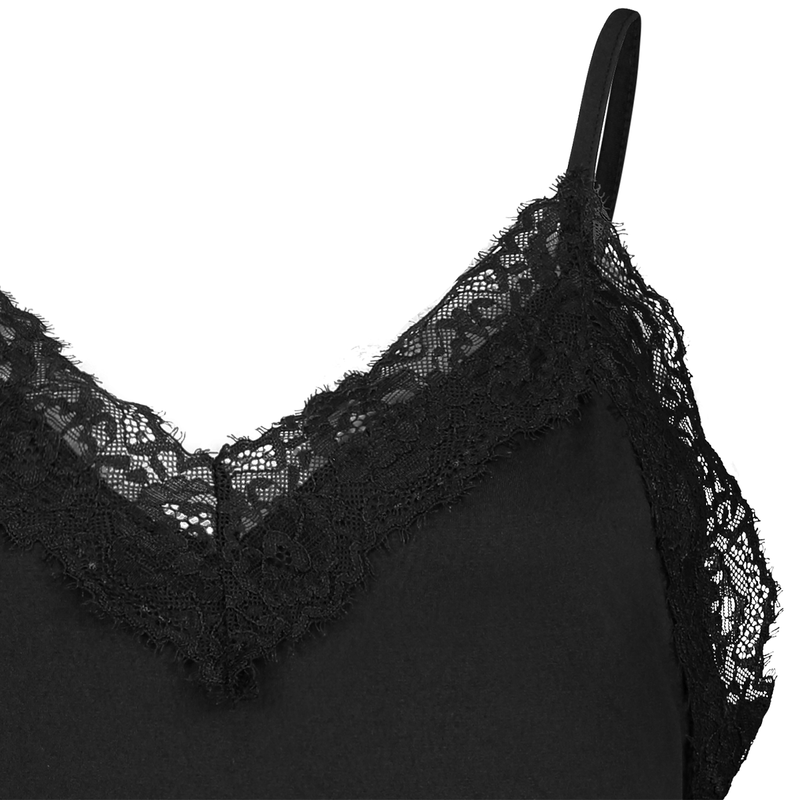 Dames Top STRS-11 Singlet kant Ivy & You ZWART