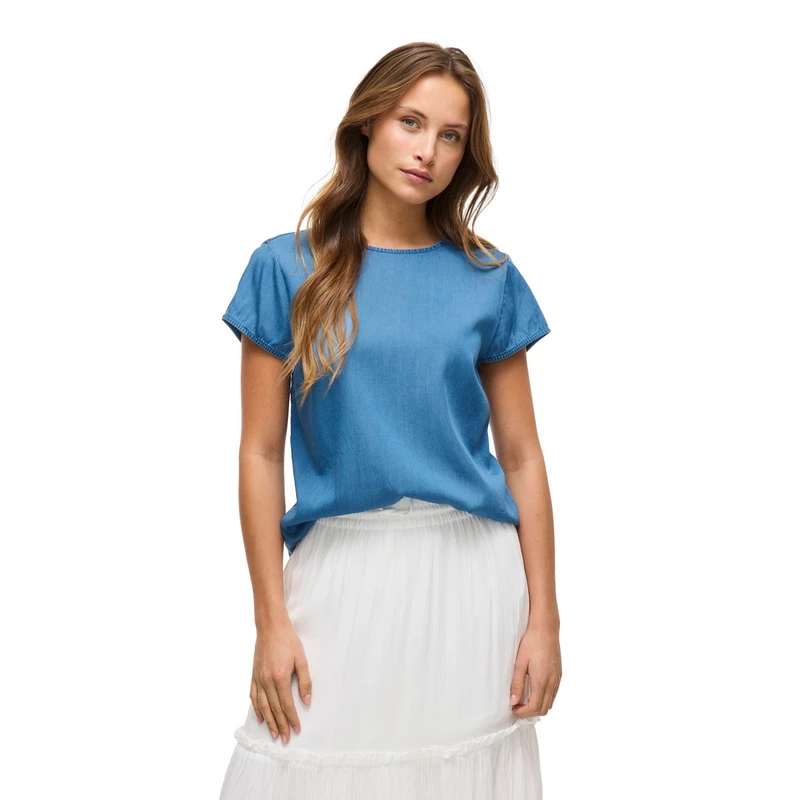 Dames Top VIBISTA Vila MID BLUE DENIM