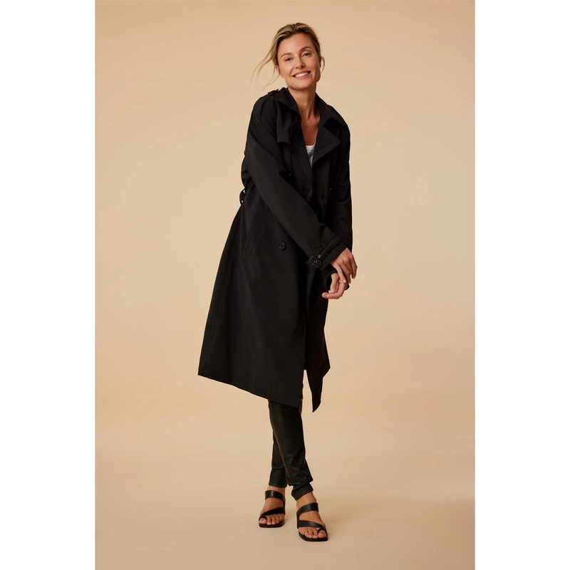 Dames Trenchcoat MA24-41520 Maura ZWART