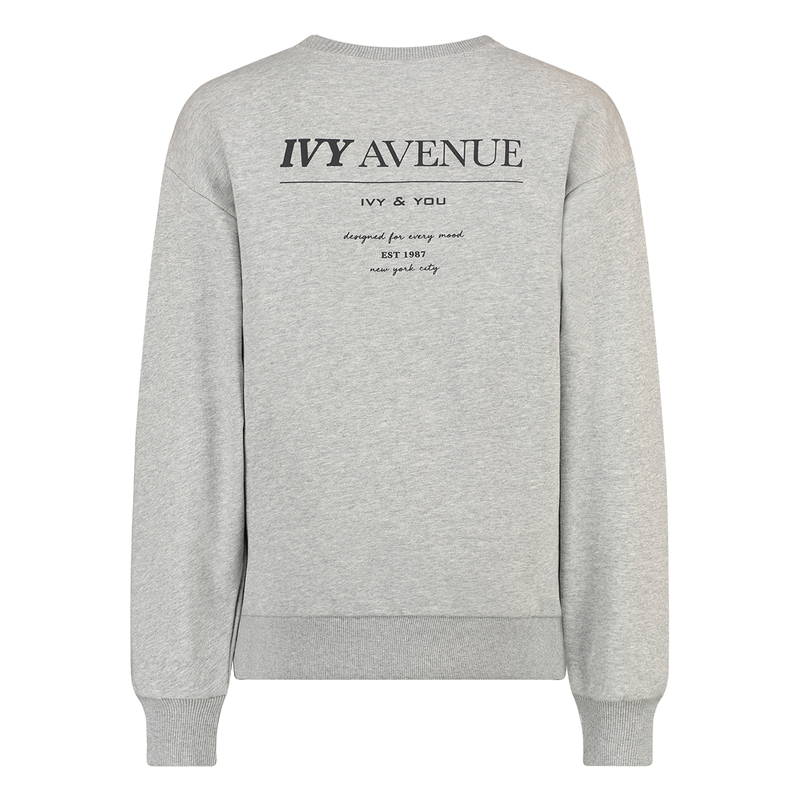 Dames Trui 24177 sweat Ivy backprint Ivy & You GRIJS MELEE