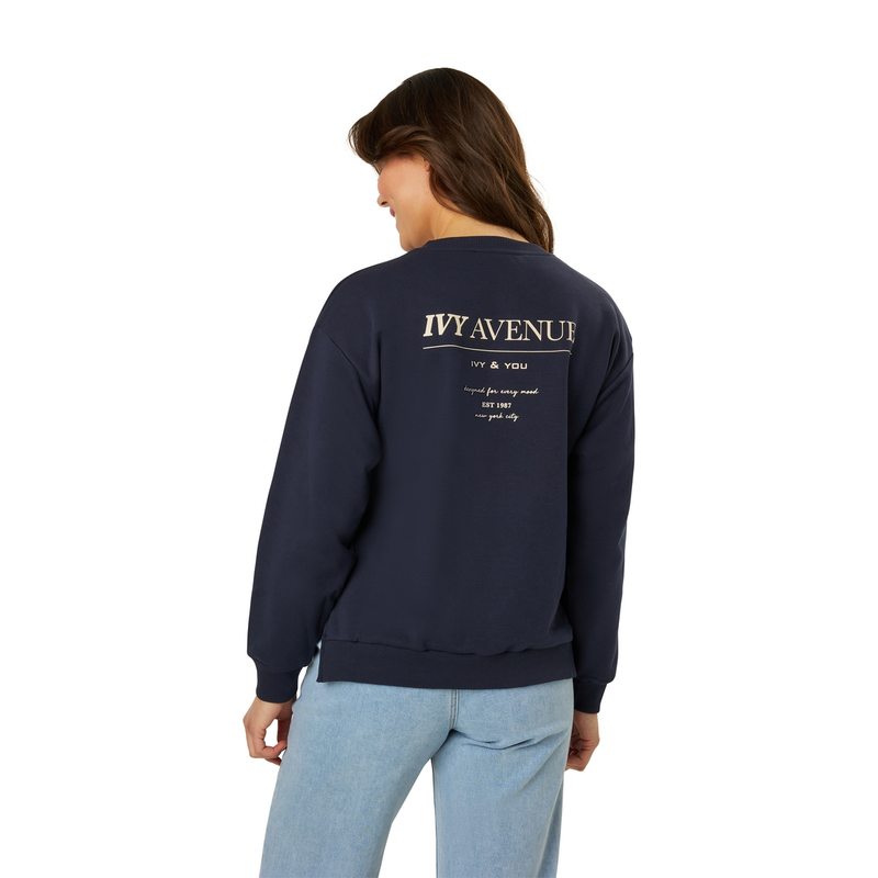 Dames Trui 24177 sweat Ivy backprint Ivy & You NAVY