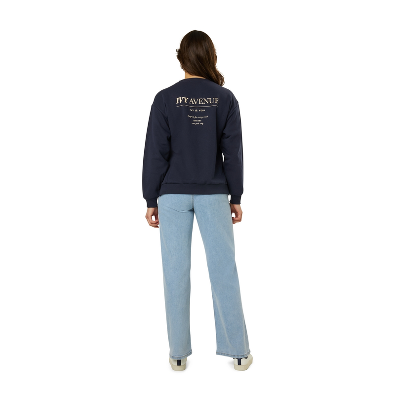 Dames Trui 24177 sweat Ivy backprint Ivy & You NAVY