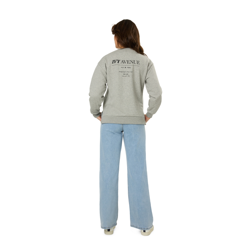 Dames Trui 24177 sweat Ivy backprint Ivy & You GRIJS MELEE