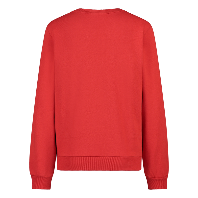 Dames Trui 25006 sweat chestprint Sanne ROOD
