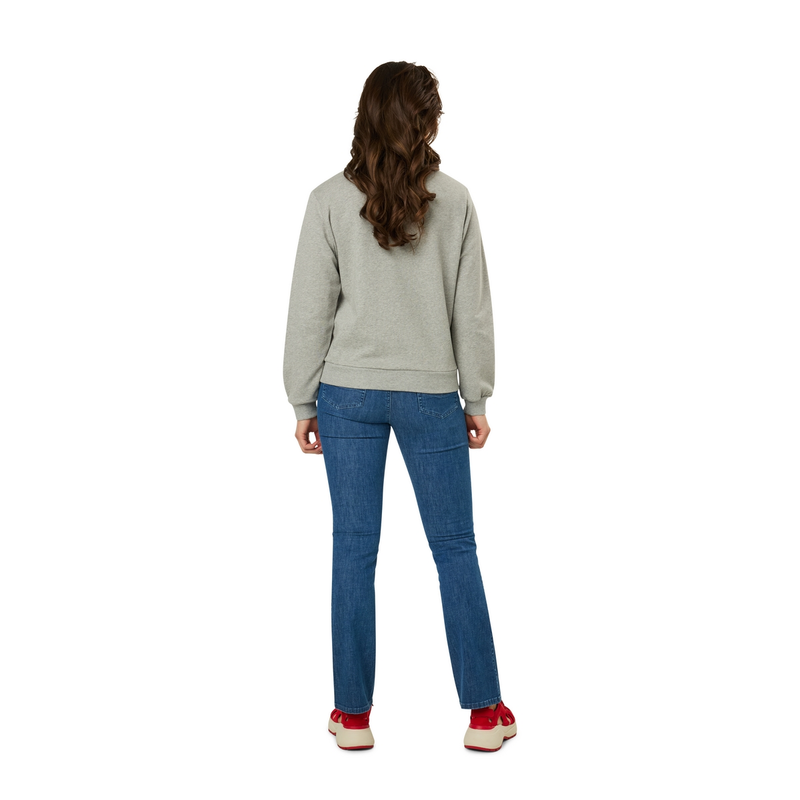 Dames Trui 25006 sweat chestprint Sanne GRIJS MELEE