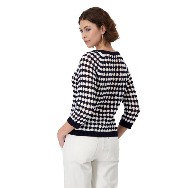 Dames Trui 409227 Monari BLAUW DESSIN