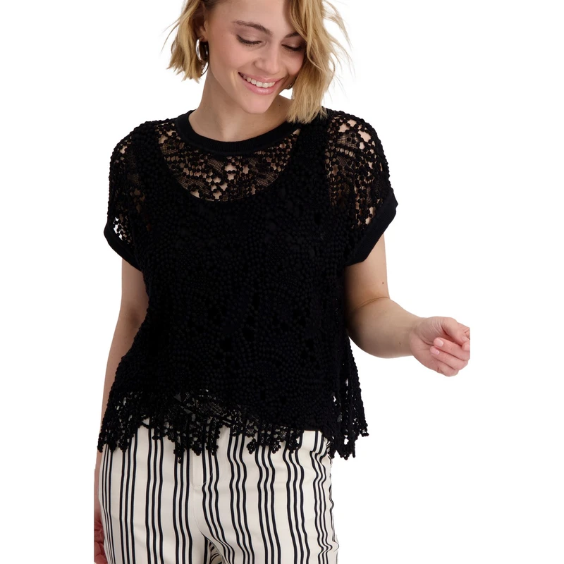 Dames Trui 409994 Monari ZWART DESSIN
