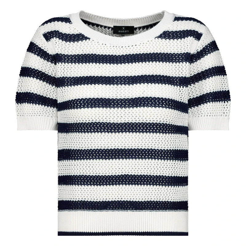 Dames Trui 410016 Monari BLAUW DESSIN