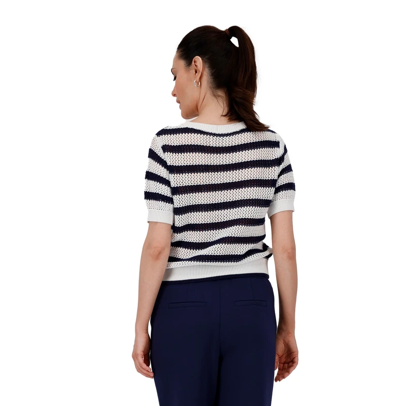 Dames Trui 410016 Monari BLAUW DESSIN