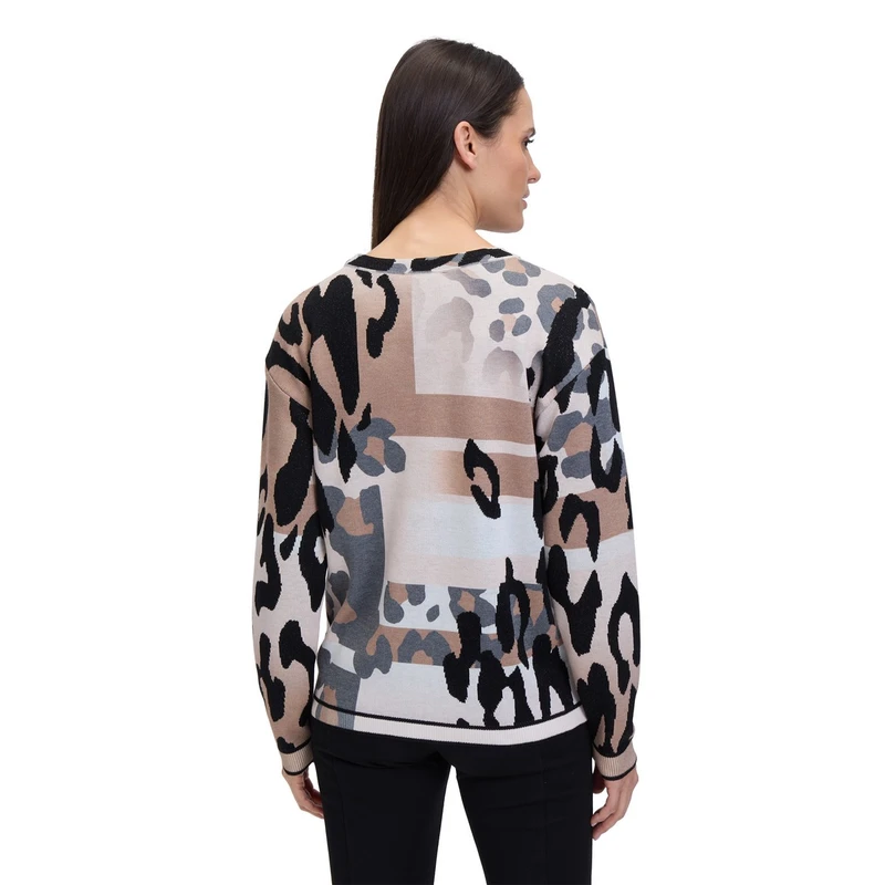 Dames Trui 51538110 Betty-So Cosy BRUIN DESSIN