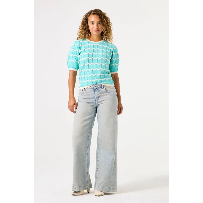 Dames Trui D50044 Garcia BLEACHED BLUE DENIM