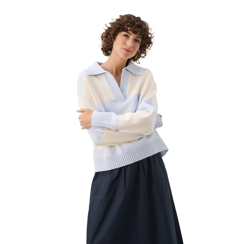Dames Trui Elinda Part Two BLAUW DESSIN