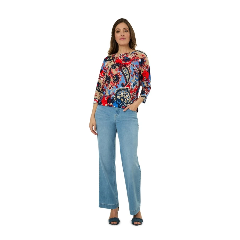 Dames Trui Rosia ottoman printed paisley Gardeur Collectie BLAUW DESSIN
