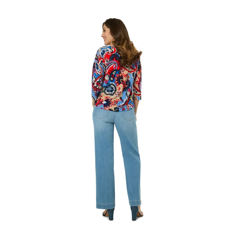 Dames Trui Rosia ottoman printed paisley Gardeur Collectie BLAUW DESSIN