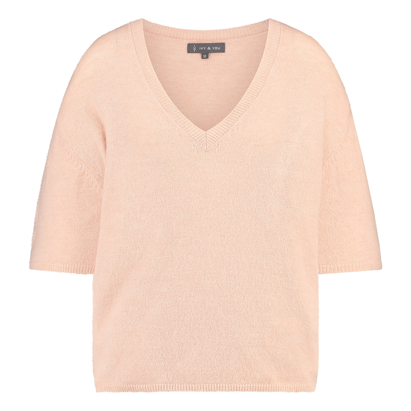 Dames Trui STRS-10 Pull V-hals km Ivy & You NUDE