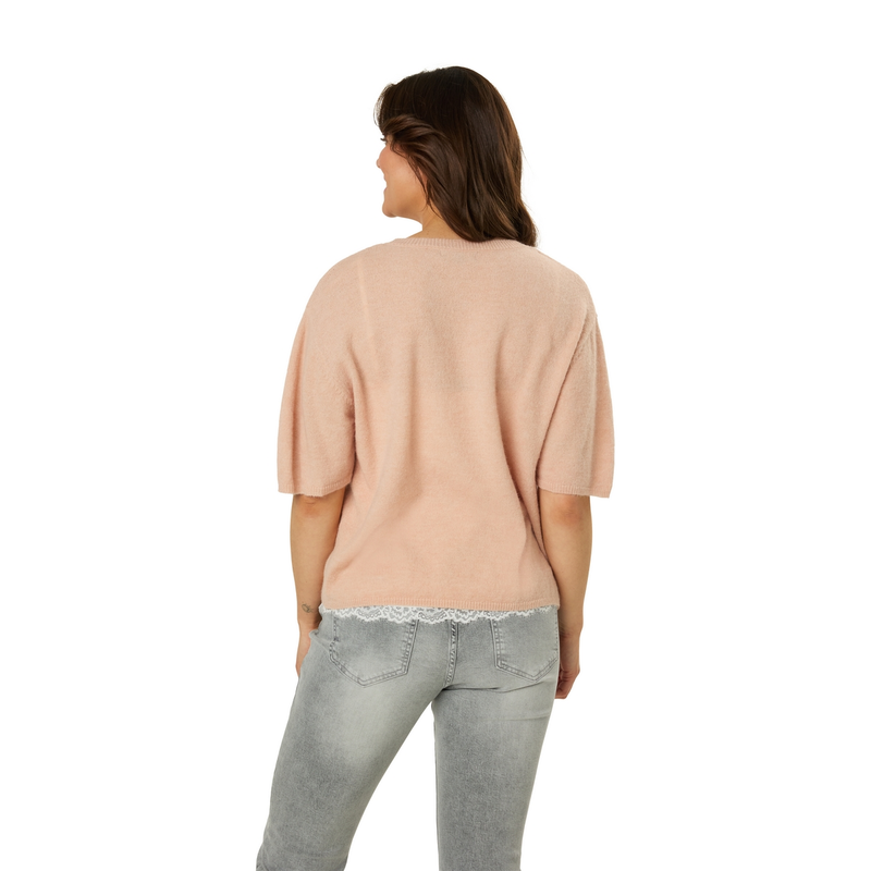 Dames Trui STRS-10 Pull V-hals km Ivy & You NUDE