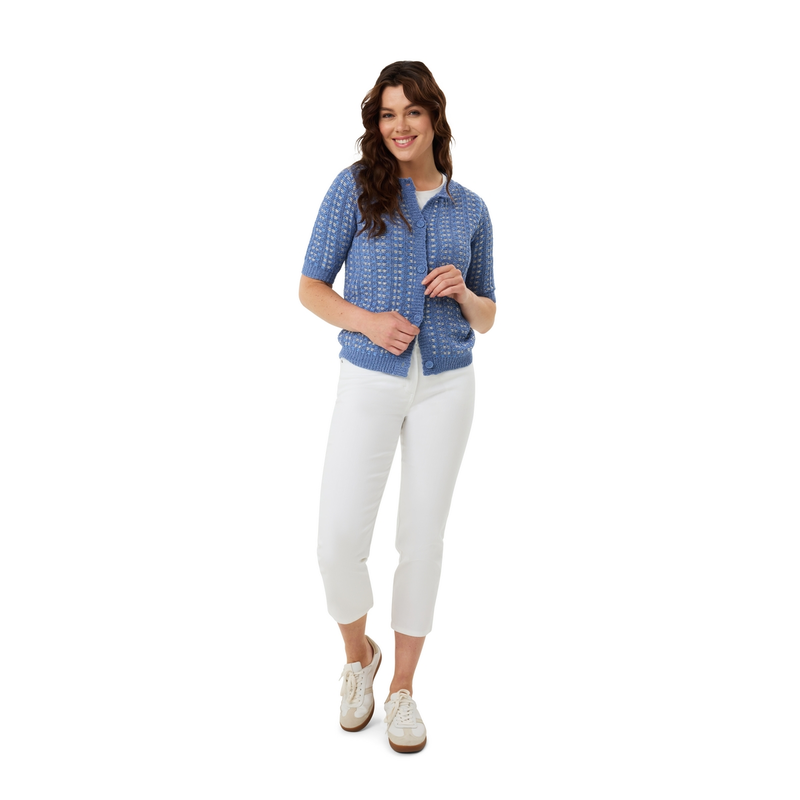 Dames Vest 25123 Les Copines BLAUW DESSIN