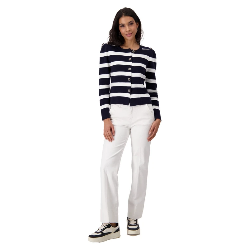 Dames Vest 409228 Monari BLAUW DESSIN