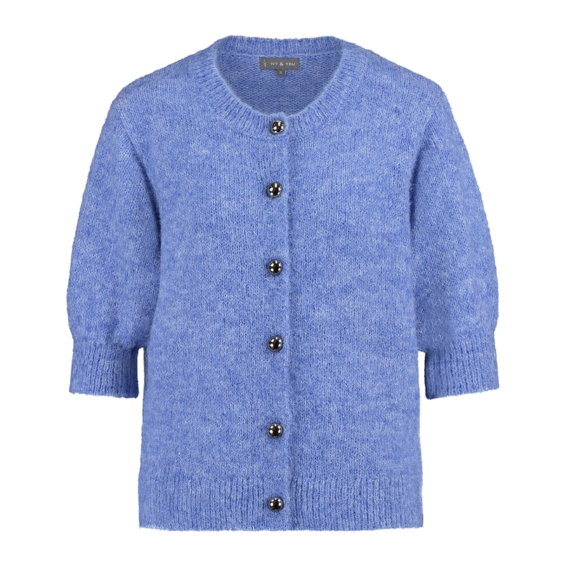 Dames Vest APS-124 km vestje hairy Ivy & You MIDDEN BLAUW