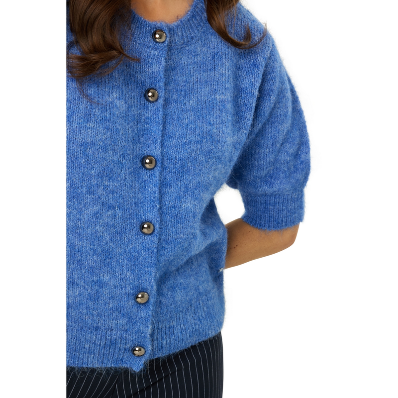 Dames Vest APS-124 km vestje hairy Ivy & You MIDDEN BLAUW
