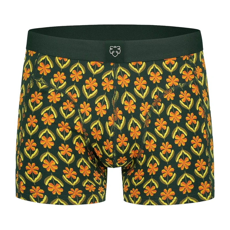 Heren Boxershort 70s Flowers A-dam Underwear GROEN DESSIN