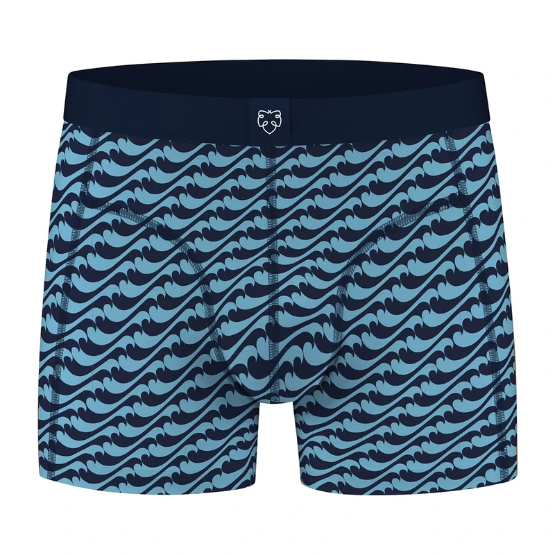 Heren Boxershort Blue Waves A-dam Underwear BLAUW DESSIN