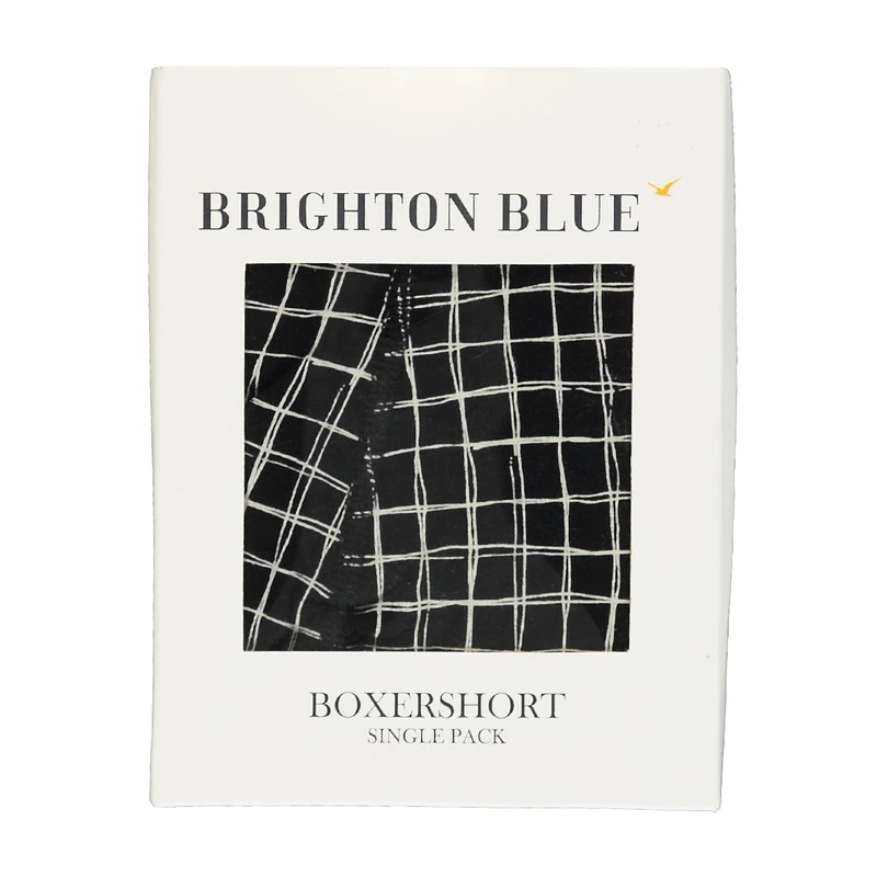 Heren Boxershort Boxershort check 2 Brighton Blue ZWART DESSIN