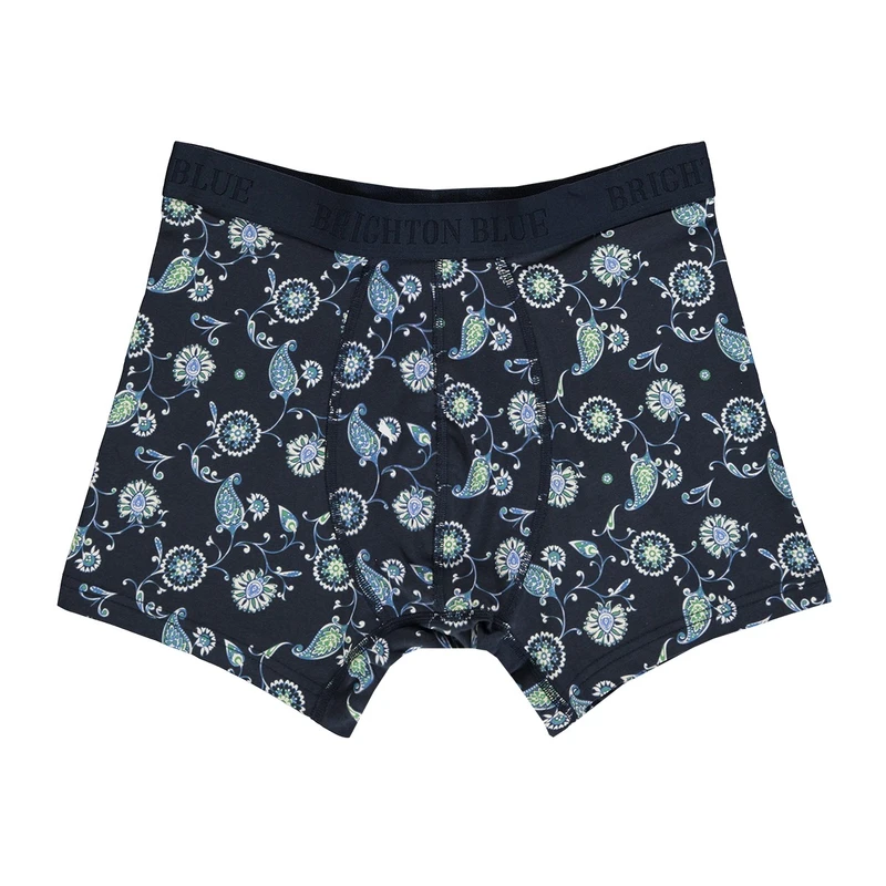 Heren Boxershort Boxershort Paisley Brighton Blue BLAUW DESSIN