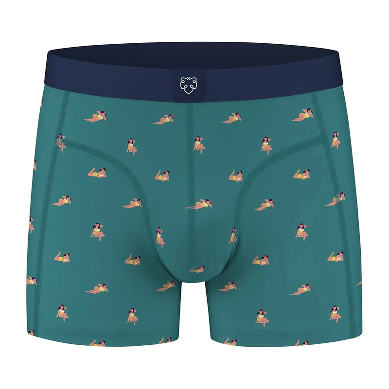 Heren Boxershort Hula Girl A-dam Underwear GROEN DESSIN