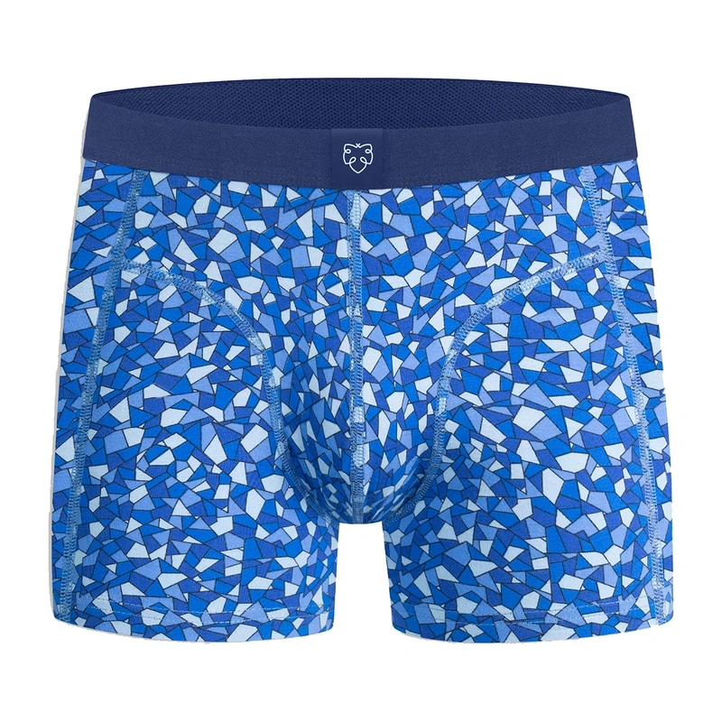 Heren Boxershort Messy Mosaic A-dam Underwear BLAUW DESSIN