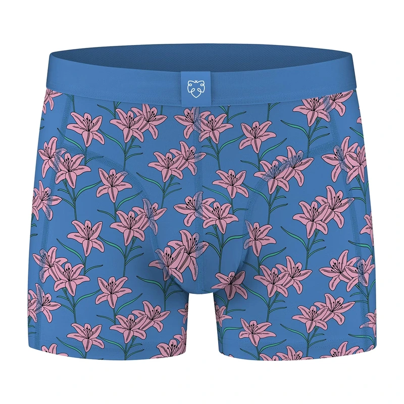 Heren Boxershort Pink Flowers A-dam Underwear BLAUW DESSIN