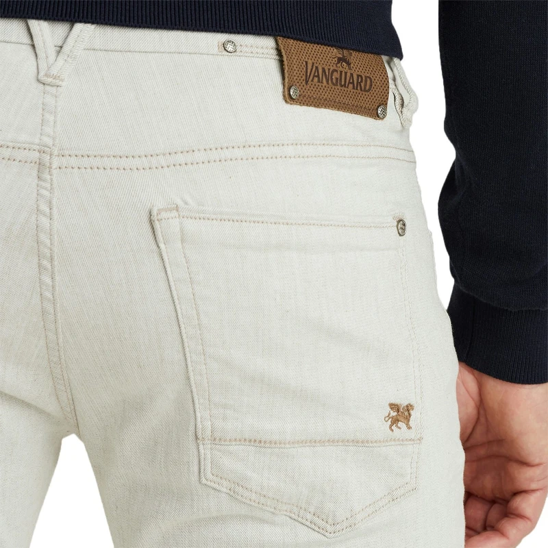 Heren Broek V12 RIDER ECRU COLORED DENIM Vanguard MIDDEN BRUIN