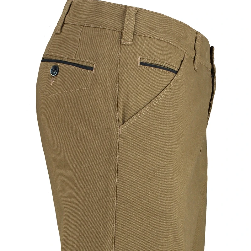 Heren Chino 2049-1-11-166uni str Brighton Blue COGNAC