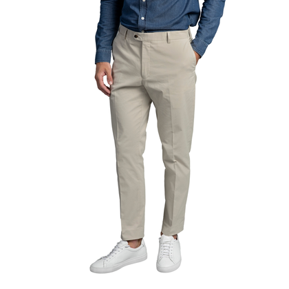 Heren Chino Bruno Cotton Stretch Beige