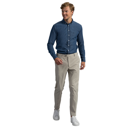 Heren Chino Bruno Cotton Stretch Beige