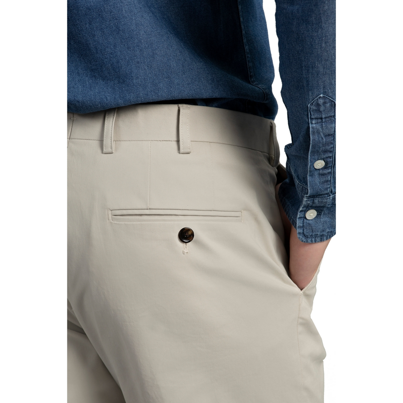 Heren Chino Bruno Cotton Stretch Beige Laurent Vergne BEIGE