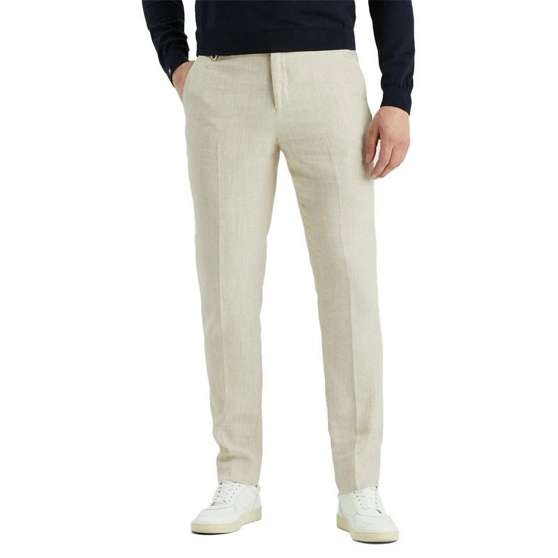 Heren Chino CHINO LINEN HERRINGBONE Vanguard MIDDEN BRUIN