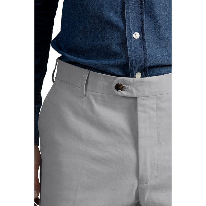 Heren Chino Cotton Stretch Grey Laurent Vergne MIDDEN GRIJS