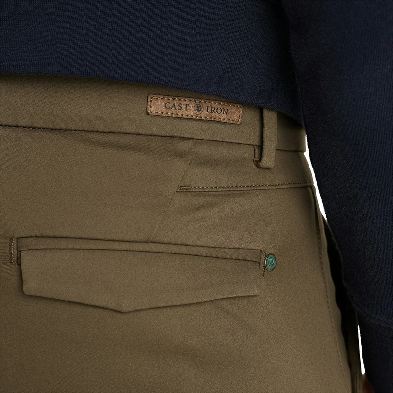 Heren Chino RISER CHINO STRETCH Cast Iron MIDDEN BRUIN