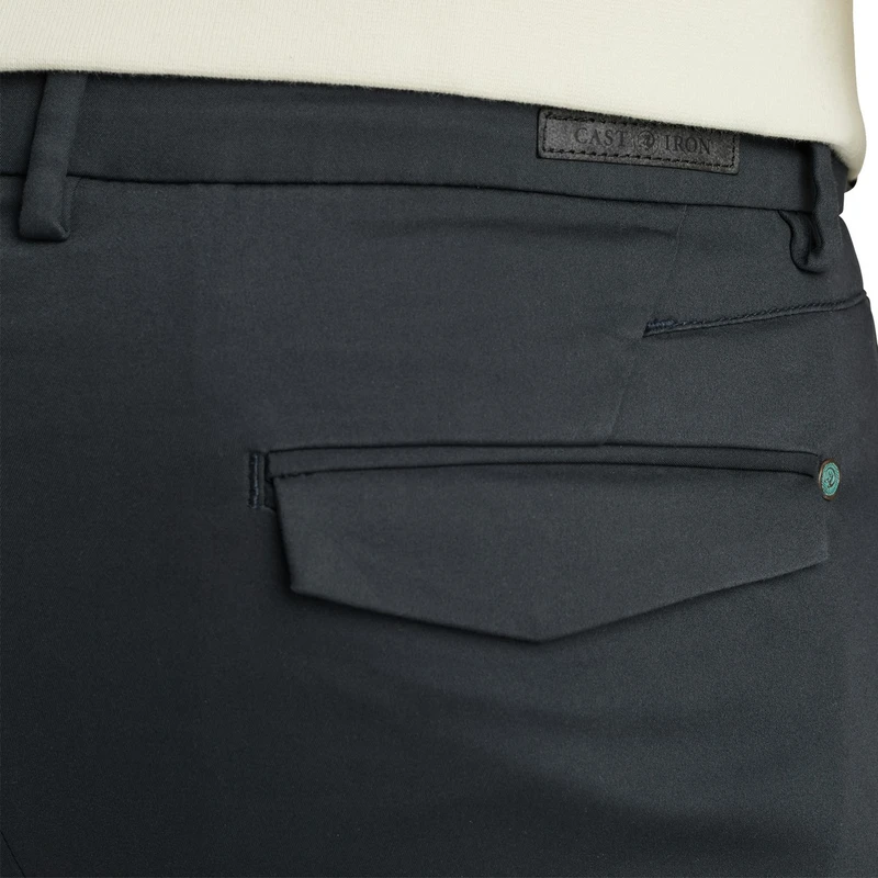 Heren Chino RISER CHINO STRETCH Cast Iron MIDDEN BLAUW