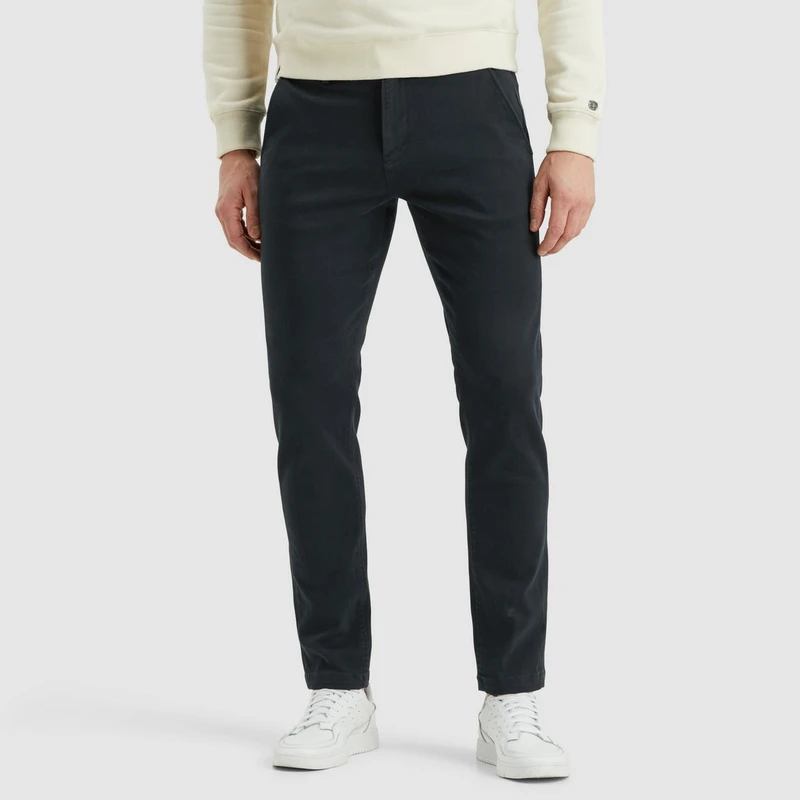 Heren Chino SLUB STRETCH Cast Iron INDIGO BLUE