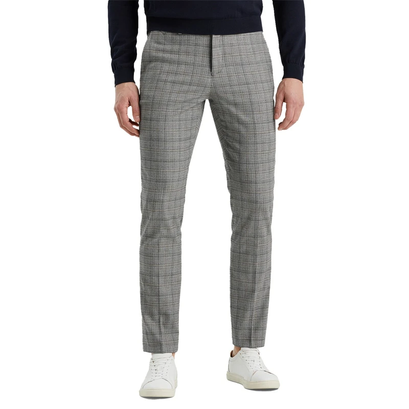 Heren Chino V11 CHINO YARN DYED CHECK Vanguard LICHT GRIJS