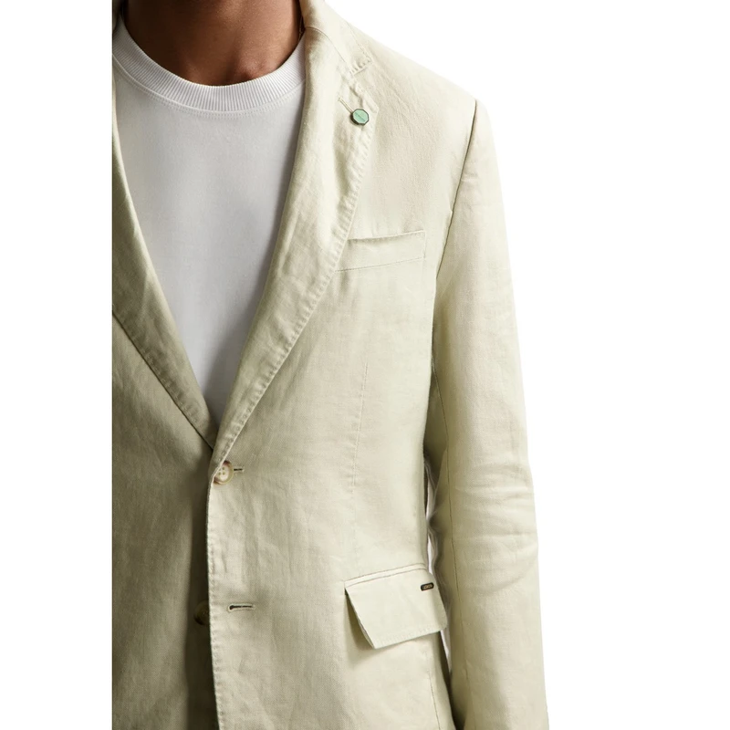 Heren Colbert 111510 Cris Linen Twill Dstrezzed ZAND