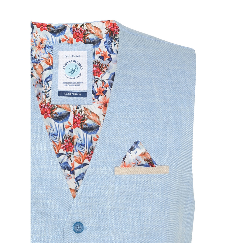 Heren Gilet 31.134.610 A fish named fred BLEU
